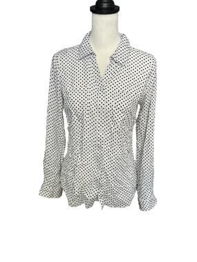 Emily Daniels Small White Black Long Sleeve Top